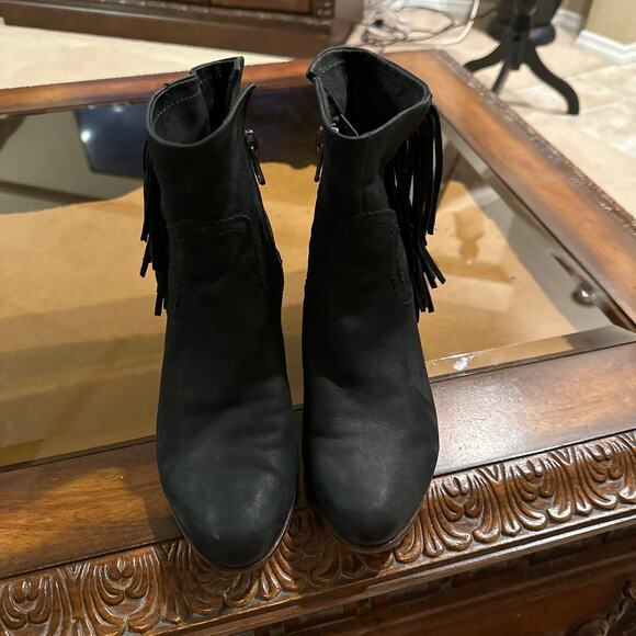⭐️ Womens Sam Edelman Louie Fringe Western Genuine Leather Boots  Size 7.5 - Picture 2 of 6